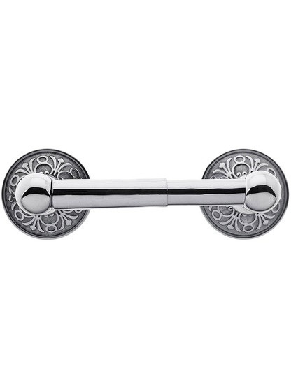 Brass Toilet-Paper Holder with Lancaster Rosettes in Polished Chrome.
